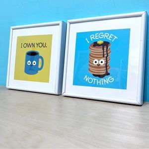 society6 | david olenick breakfast prints coffee panckes set of 2 framed 8x8